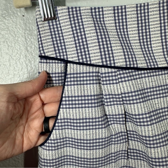 NEW Anthropolgie Edme & Esyllte Skirt Women's‎ 4 Cotton Gingham Pencil Lined - Picture 2 of 7